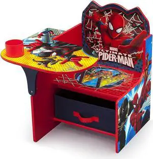 Delta Children Chair Desk With Storage Bin - Greenguard Gold Certified, Spider-Man, Arm Rest, Cushion Availability, Engineered Wood