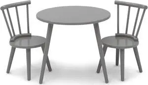 Delta Children Homestead Kids Table & 2 Chairs Set - Ideal for Arts & Crafts, Greenguard Gold Certified, Grey, Welcome to consult