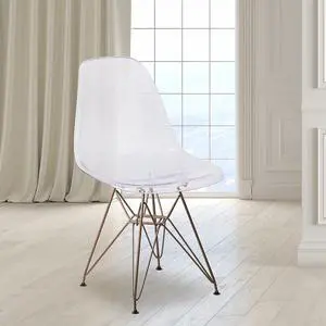 Ghost Chair with Gold Metal Base