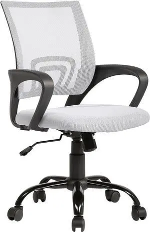 BestOffice Office Chair Ergonomic Desk Chair Mesh Computer Chair Lumbar Support Modern Executive Adjustable Stool Rolling Swivel Chair for Back Pain,White