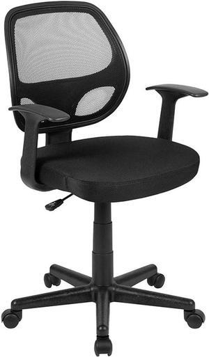 Flash Furniture Flash Fundamentals Mid-Back Black Mesh Swivel Ergonomic Task Office Chair with Arms