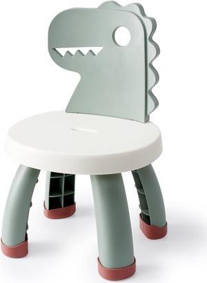 Toddler Chair,Plastic Kids Dino Chair,Sturdy Durable and Lightweight Toddler's Activity Chairs,Anti-Slip Ergonomic Design Kids Step Stool,Indoor or Outdoor Use for Boys Girls Aged 1+ (Green)
