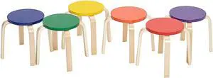 ECR4Kids Bentwood Stackable Stools, Classroom Furniture, Assorted, 6-Piece, Welcome to consult