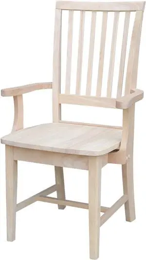 International Concepts Mission Side Chair with Arms, Unfinished, Welcome to consult