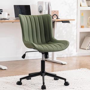 YOUNIKE Office Chair Swivel Desk Chair Upholstered Faux Leather Height Adjustable with Wheels Computer Task Chair Modern Rolling Armless Ergonomic High Back, Loads 300 lbs, Olive Green
