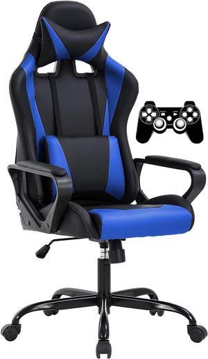 Gaming Chair, Computer Racing Chair Ergonomic Office Chair Video Game Chairs for Adult Kids Teen Height Adjustable Reclining Chair with Lumbar Support Armrest Headrest Swivel Chair Game Chair, Blue