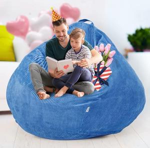 4 Ft Bean Bag Chair: Memory Foam Filled Bean Bag Chairs, Ultra Supportive  Stuffed Bean Bag with Ultra Soft Corduroy Cover, Grey for Kids, Adults
