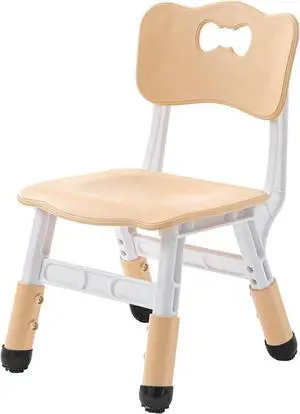 UNICOO Kids Chair, Children Classroom Chair Suitable for Family Classroom/Preschool/Daycare/Playroom, Adjustable Height Toddler Chair (Natural, Set of 2)