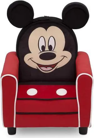 Delta Children Figural Upholstered Kids Chair, Wood ,Disney Mickey Mouse