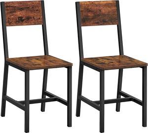 VASAGLE Dining Chair Set of 2 Industrial Accent Chairs for Dining Room Living Room Kitchen Rustic Brown and Black ULDC092B01V1
