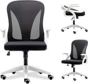 Tervo Model S | Folding Office Chair for Small Spaces | Gaming Chair for Adults & Kids | Ergonomic Mesh Computer Chair for Bedroom | Desk Chair for Home Work | (White & Black), Welcome to consult