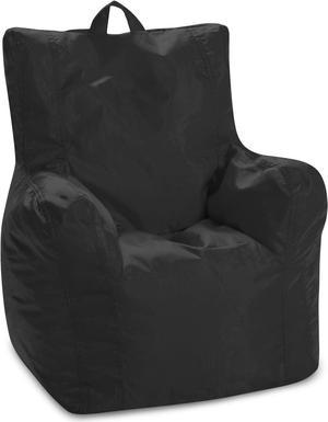 Posh Creations Bean Bag Structured Seat for Toddlers and Kids, Comfy Chair for Children, Pasadena, Black, Welcome to consult