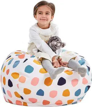 Nobildonna Stuffed Animal Storage Bean Bag Chair Cover Only for Kids Girls Toddler, Large Beanbag Chair Without Filling for Organizing Children Soft Plush Toys, Welcome to consult