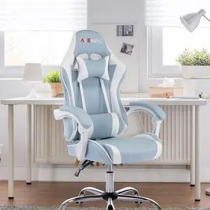 ALEAVIC Gaming Chair for Adults, High Back Ergonomic Computer Gaming Chair with Headrest and Lumbar Support, Blue