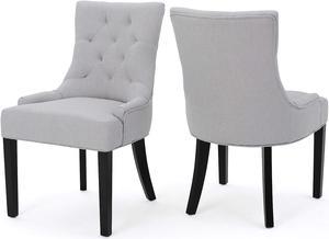 Christopher Knight Home Hayden Fabric Dining Chairs, 2-Pcs Set,Polyester, Light Grey, Welcome to consult