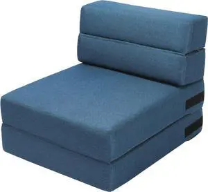 SUYOLS Folding Sofa Bed - Convertible Chair Floor Couch & Sleeping Mattress - Fit for Kids - Foldable Memory Foam Sleeper for Living Room/Dorm/Guest Room/Home Office/Apartment/Upstairs Loft, Navy Blue