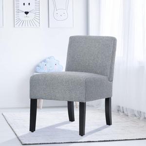 Armless Accent Chair for Bedroom Side Chairs for Living Room Modern Slipper Chair Small Sitting ChairsFabric Bedroom Corner Chair Office Upholstered Chair with Thick Cushion Sillas Para Sala