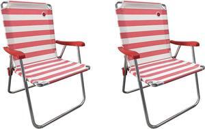 OmniCore Designs New Standard Folding Camp/Lawn Chair (2 Pack) - Red/White, Welcome to consult