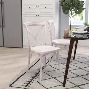 Merrick Lane Bardstown X-Back Bistro Style Wooden High Back Dining Chair in Lime Wash, Welcome to consult