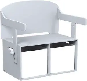 Delta Children MySize Kids Convertible Activity Bench - Greenguard Gold Certified, Grey, Welcome to consult
