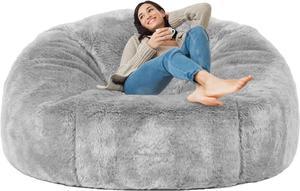 Taotique (Cover only, No Filler) Giant Bean Bag Chair Cover Soft Faux RH Fur Sofa Bed Cover Washable Bean Bag Couch Cover for Adult and Kids with Liner, Welcome to consult