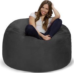 Chill Sack Bean Bag Chair: Giant 4' Memory Foam Furniture Bean Bag - Big Sofa with Soft Micro Fiber Cover - Charcoal, Welcome to consult