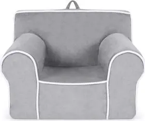 Costzon Kids Couch, Toddler Soft Sofa Chair w/Removable & Washable Velvet Surface for Preschool, Play Room, Nursery, Kindergarten, Toddler Sofa Couch for 0-5 Year Old Boys Girls Birthday Gift (Gray)