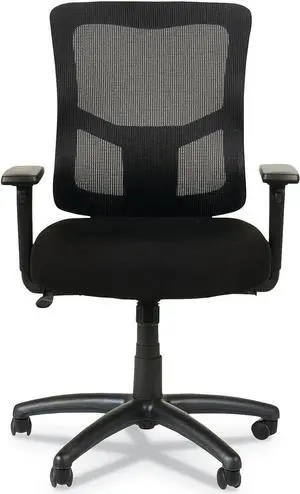 Alera ALEELT4214F Elusion II Series Mid-Back Swivel/Tilt Mesh Chair with Adjustable Arms - Black, Welcome to consult