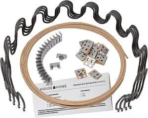 House2Home 18" Couch Spring Repair Kit to Fix Sofa- Includes 4pk of Springs, Upholstery Spring Clips, Seat Spring Stay Wire, Screws, and Installation Instructions, Welcome to consult