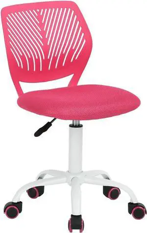 FurnitureR Writing Task Chair for Teens Boys Girls 360 Rolling Wheels Fabric Soft Pad Seat Breathable Backrest, Height Adjustable Liftup 29.5"-34.3",Rose/Pink (Pink), Welcome to consult