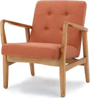 Christopher Knight Home Brayden Fabric Club Chair, Orange 28.25D x 25.25W x 31.25H in