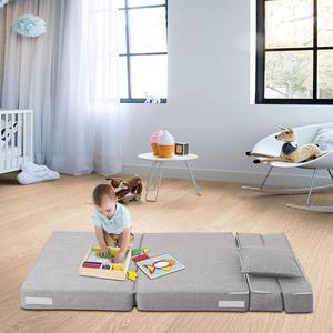 ANONER Folding Sleeper Chair Sofa Bed Lazy Couch with Pillow, Twin Size, Light Gray, Welcome to consult