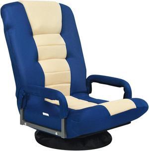 Giantex 360 Degree Swivel Gaming Chair Floor Chair, 6 Positions Adjustable Backrest, Mesh Fabric, Sturdy Iron Frame, Foldable Lazy Sofa Chair Comfortable for Lounge Reading Gaming Relaxing (Blue)