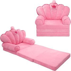 harhoers Kids Couch Fold Out,Foldable Kids Sofa Toddler for Bedroom,Toddler Couch Bed for Girl Princess Chair for Toddlers 1-3| Comfy Kids Couch for Kids Age 1-3 (Pink), Welcome to consult