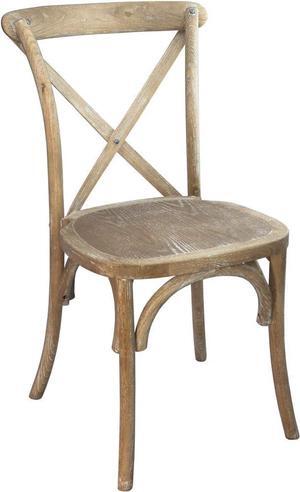 EMMA + OLIVER Natural with White Grain X-Back Chair, Welcome to consult