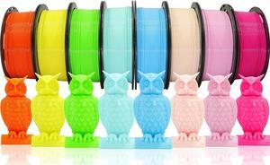 DO3D 1.75mm 3D Printer PLA Filament 8 Colors Bundle: Pink, Yellow, Orange, Lime Green, Sky Blue, Cyan, Beige, Rose Red, 8 Spools Packed, Each 250g, Total 2Kg 3D Printing Material, 250g x 8 Spools