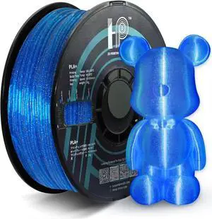 HP3DF Premium Blue PLA Glitter Blue Pla Filament 1.75mm 1KG PLA 2.2Lbs PLA Toughness Enhanced 3D Printer Filament 100% Pure PLA Free 3D Pen Filament FDM Printing Material (Glitter Blue)