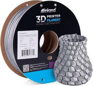 Inland 1.75mm Silver PETG 3D Printer Filament, Dimensional Accuracy +/- 0.03 mm - 1kg Spool (2.2 lbs), Welcome to consult