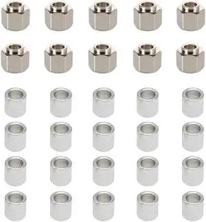Befenybay 10PCS Hexagonal Eccentric Column, 20PCS Round Column, Height 8mm Inner Hole 5mm for V Wheel 3D Printer Parts (Eccentric Column 8mm Height), Welcome to consult