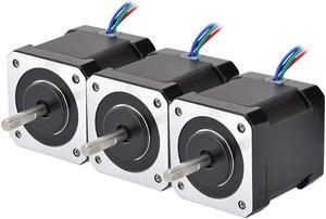 STEPPERONLINE 3PCS Nema 17 Stepper Motor 84oz.in 2A 48mm 4-Wire 1m Cable for DIY CNC 3D Printer CNC Robot