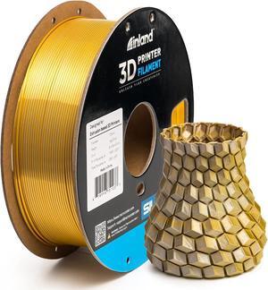 Inland Dual Color Filament - Gold to Silver Color Change Filament - Two Color Silk PLA 3D Printer Filament 1.75mm - Dimensional Accuracy +/- 0.03mm - 1kg Cardboard Spool (2.2 lbs)  FDM/FFF Printers