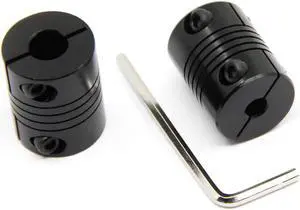 Befenybay 2PCS Flexible Shaft Coupling 5mm to 8mm Aluminum Alloy Black 25mm Length 20mm Diameter for Stepper Motor Coupler for 3D Printer CNC and Machine (5x8mm), Welcome to consult