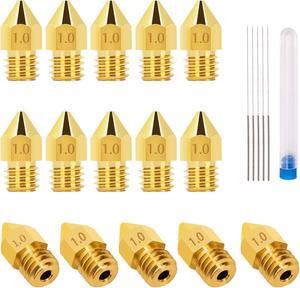 LUTER 15PCS 1mm 3D Printer Nozzles Extruder Nozzles for MK8 + 5 PCS 0.8mm Stainless Steel Nozzle Cleaning Needles for Makerbot Creality CR-10, Welcome to consult