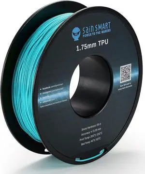 SainSmart Neon Color TPU, 1.75mm Flexible TPU 3D Printer Filament 800g, Dimensional Accuracy +/- 0.05 mm, Neon Cyan, Welcome to consult