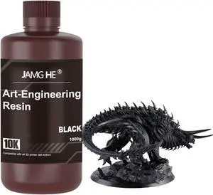 3D Printer Resin,10K Art-Engineering Toughness Non-Brittle New ABS-Like Resin for UV-Curing Photopolymer Rapid High Precision Low Odor LCD DLP SLA 405nm Resin (Black, 1000g) 3D Printer Resin,10K Art-Engineering Toughness Non-Brittle New ABS-Like Resin for UV-Curing Photopolymer Rapid High Precision Low Odor LCD DLP SLA 405nm Resin (Black, 1000g)