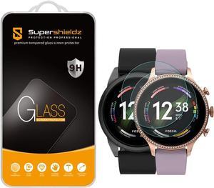 Supershieldz (2 Pack) Designed for Fossil Men's Gen 6 44mm / Fossil Women's Gen 6 42mm / Fossil Q Explorist Gen 3 Tempered Glass Screen Protector, Anti Scratch, Bubble Free, Welcome to consult