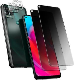 [4 Pack] 2Pack Privacy Screen Protector Compatible for Motorola Moto G Stylus 5G with 2Pack Camera Lens Protector, 9H Hardness,Anti Spy Anti Peeping Tempered Glass Screen Protector, Welcome to consult