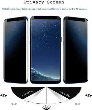 [2 Pack] for Galaxy S8 Plus Privacy Screen Protector, AmzSuker Anti-Spy 3D Curved Tempered Glass [Case Friendly][9H Hardness][Anti-Scratch] Screen Protector for Samsung Galaxy S8 Plus