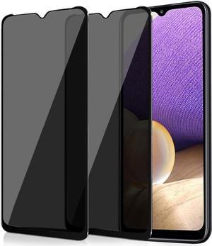 Kculswin [2 Pack] Privacy Screen Protector for Samsung Galaxy A13 5G/A32 5G/A12 Anti-Spy Tempered Glass Film Case Friendly Full Edge Coverage Anti-Shatter Bubble Free Easy Installation