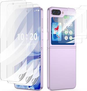 DAKORIE Galaxy Z Flip 5 Screen Protector, 3 pcs Inner Screen Flexible Film + 3 pcs Tempered Glass Back Screen Protector for Samsung Galaxy Z Flip 5 5G, HD Bubble Free, Anti Scratch, Welcome to consult